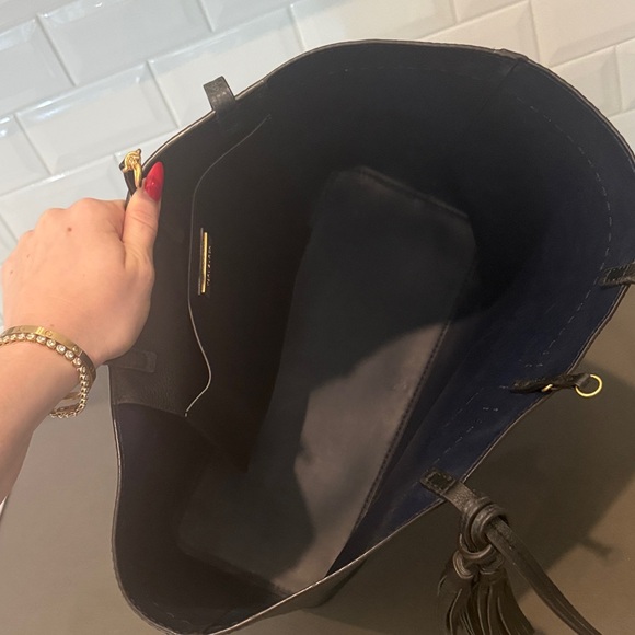 Tory Burch Black Pebbled Leather Tote - Picture 2 of 16